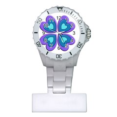 Light Blue Heart Images Plastic Nurses Watch