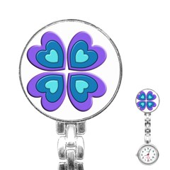 Light Blue Heart Images Stainless Steel Nurses Watch