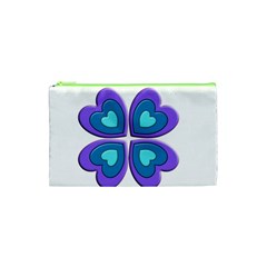 Light Blue Heart Images Cosmetic Bag (xs)