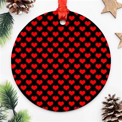 Love Pattern Hearts Background Ornament (round)