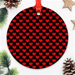 Love Pattern Hearts Background Ornament (Round) Front