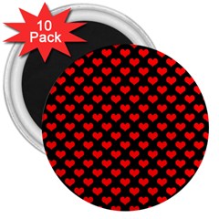 Love Pattern Hearts Background 3  Magnets (10 Pack) 