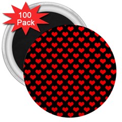 Love Pattern Hearts Background 3  Magnets (100 Pack)