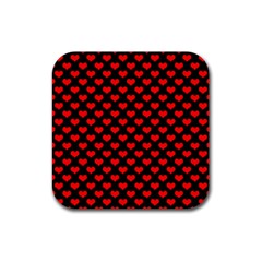 Love Pattern Hearts Background Rubber Coaster (square)  by Amaryn4rt