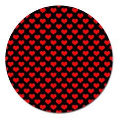 Love Pattern Hearts Background Magnet 5  (round)