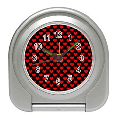 Love Pattern Hearts Background Travel Alarm Clocks by Amaryn4rt