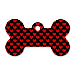 Love Pattern Hearts Background Dog Tag Bone (two Sides)