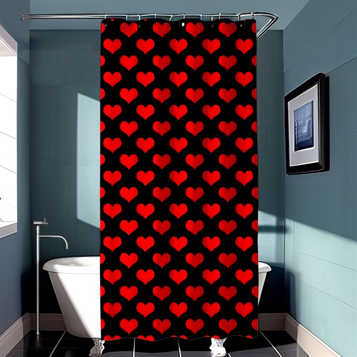 Love Pattern Hearts Background Shower Curtain 36  x 72  (Stall) 