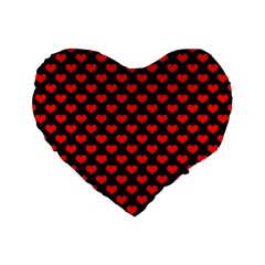 Love Pattern Hearts Background Standard 16  Premium Flano Heart Shape Cushions