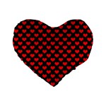 Love Pattern Hearts Background Standard 16  Premium Flano Heart Shape Cushions Front