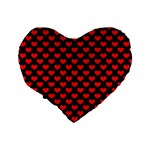 Love Pattern Hearts Background Standard 16  Premium Flano Heart Shape Cushions Back