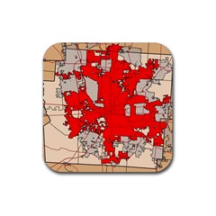 Map Of Franklin County Ohio Highlighting Columbus Rubber Coaster (square)  by Amaryn4rt