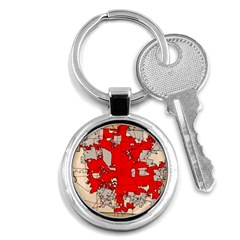 Map Of Franklin County Ohio Highlighting Columbus Key Chains (round) 