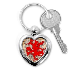 Map Of Franklin County Ohio Highlighting Columbus Key Chains (heart)  by Amaryn4rt