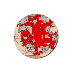 Map Of Franklin County Ohio Highlighting Columbus Rubber Coaster (round)  by Amaryn4rt