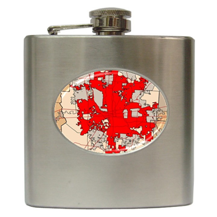 Map Of Franklin County Ohio Highlighting Columbus Hip Flask (6 oz)