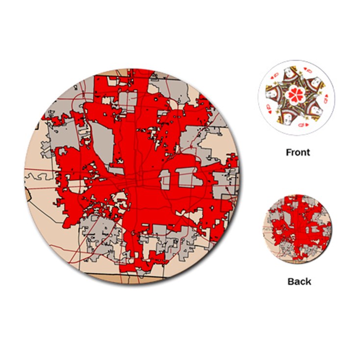 Map Of Franklin County Ohio Highlighting Columbus Playing Cards (Round) 