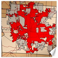 Map Of Franklin County Ohio Highlighting Columbus Canvas 12  X 12  