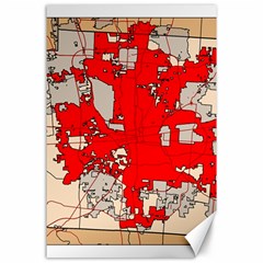 Map Of Franklin County Ohio Highlighting Columbus Canvas 24  X 36  by Amaryn4rt