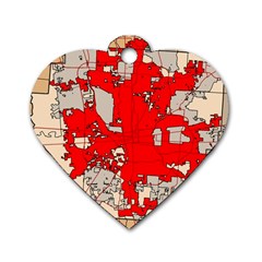 Map Of Franklin County Ohio Highlighting Columbus Dog Tag Heart (two Sides) by Amaryn4rt