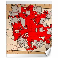 Map Of Franklin County Ohio Highlighting Columbus Canvas 11  X 14  