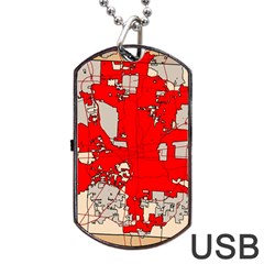 Map Of Franklin County Ohio Highlighting Columbus Dog Tag Usb Flash (two Sides) by Amaryn4rt