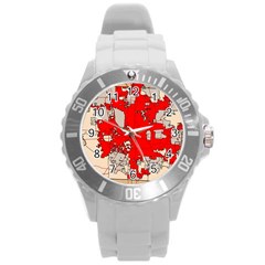 Map Of Franklin County Ohio Highlighting Columbus Round Plastic Sport Watch (l) by Amaryn4rt