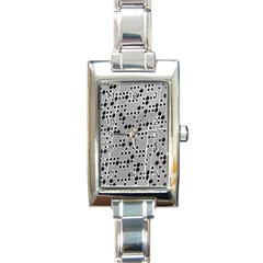 Metal Background Round Holes Rectangle Italian Charm Watch