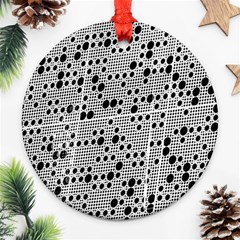 Metal Background Round Holes Ornament (round)