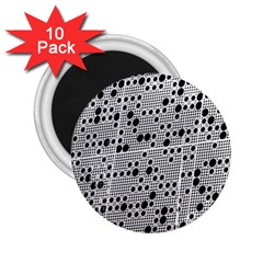 Metal Background Round Holes 2 25  Magnets (10 Pack) 