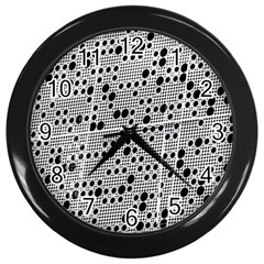 Metal Background Round Holes Wall Clocks (black)