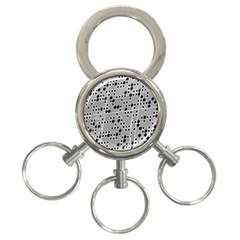 Metal Background Round Holes 3-ring Key Chains