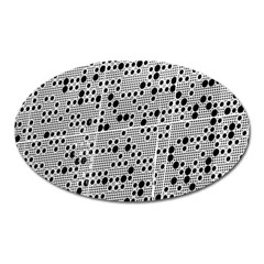 Metal Background Round Holes Oval Magnet by Amaryn4rt