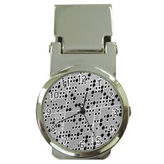 Metal Background Round Holes Money Clip Watches