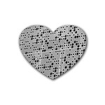 Metal Background Round Holes Rubber Coaster (Heart)  Front