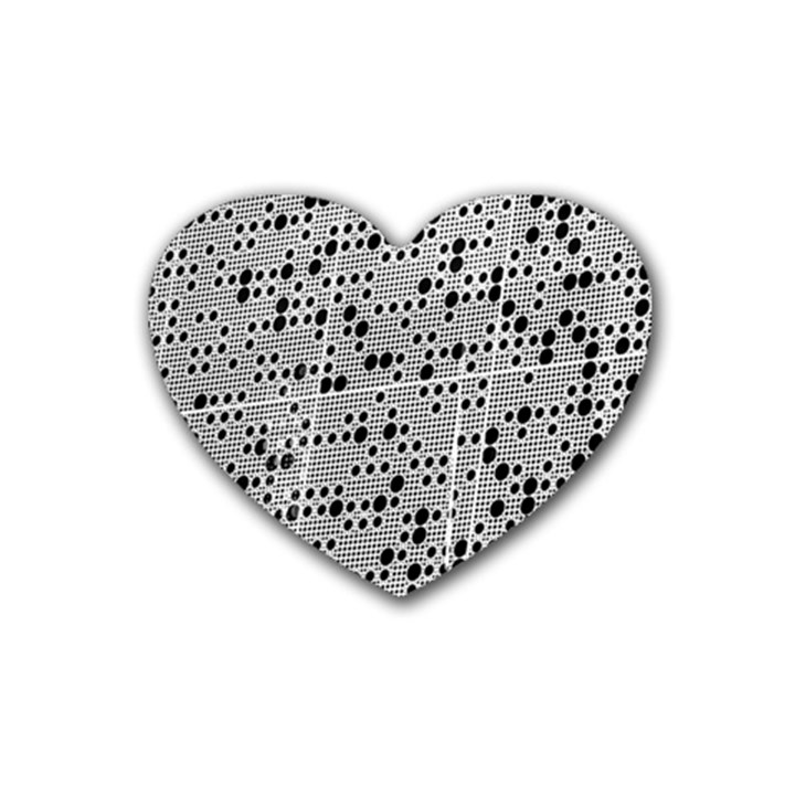 Metal Background Round Holes Rubber Coaster (Heart) 