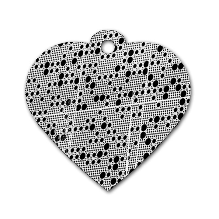 Metal Background Round Holes Dog Tag Heart (Two Sides)