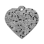 Metal Background Round Holes Dog Tag Heart (Two Sides) Back