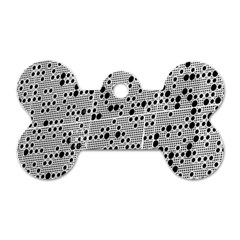 Metal Background Round Holes Dog Tag Bone (two Sides)