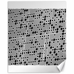 Metal Background Round Holes Canvas 11  X 14   by Amaryn4rt