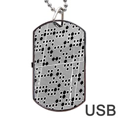 Metal Background Round Holes Dog Tag Usb Flash (two Sides)