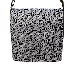 Metal Background Round Holes Flap Messenger Bag (l) 