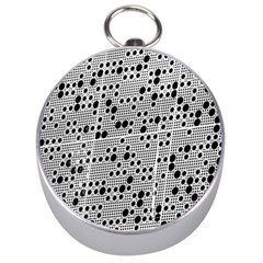 Metal Background Round Holes Silver Compasses