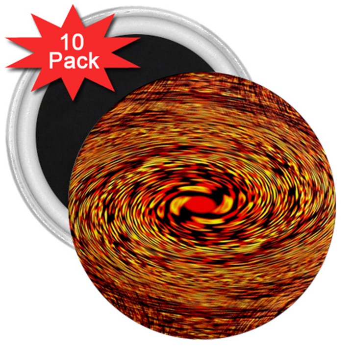 Orange Seamless Psychedelic Pattern 3  Magnets (10 pack) 