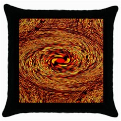 Orange Seamless Psychedelic Pattern Throw Pillow Case (black) by Amaryn4rt