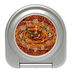 Orange Seamless Psychedelic Pattern Travel Alarm Clocks by Amaryn4rt