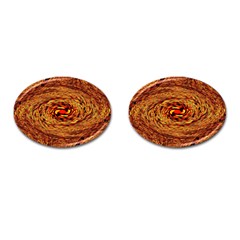 Orange Seamless Psychedelic Pattern Cufflinks (oval)