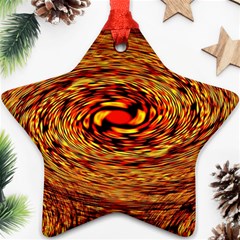 Orange Seamless Psychedelic Pattern Star Ornament (two Sides) by Amaryn4rt