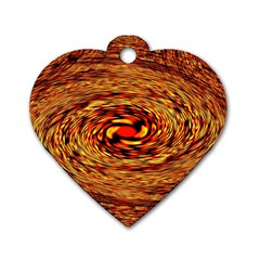 Orange Seamless Psychedelic Pattern Dog Tag Heart (two Sides) by Amaryn4rt