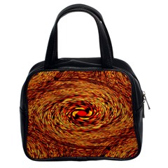 Orange Seamless Psychedelic Pattern Classic Handbags (2 Sides)